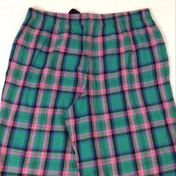 Victoria's Secret Green Pink Plaid Long Sleeve Wide Leg Pajama Pants Set Large - Picture 16 of 16